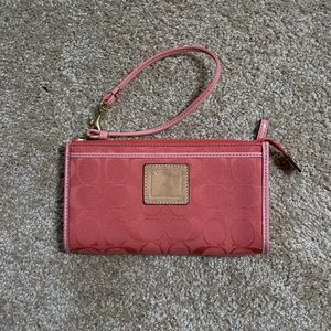 Pink Coach wallet wristlet